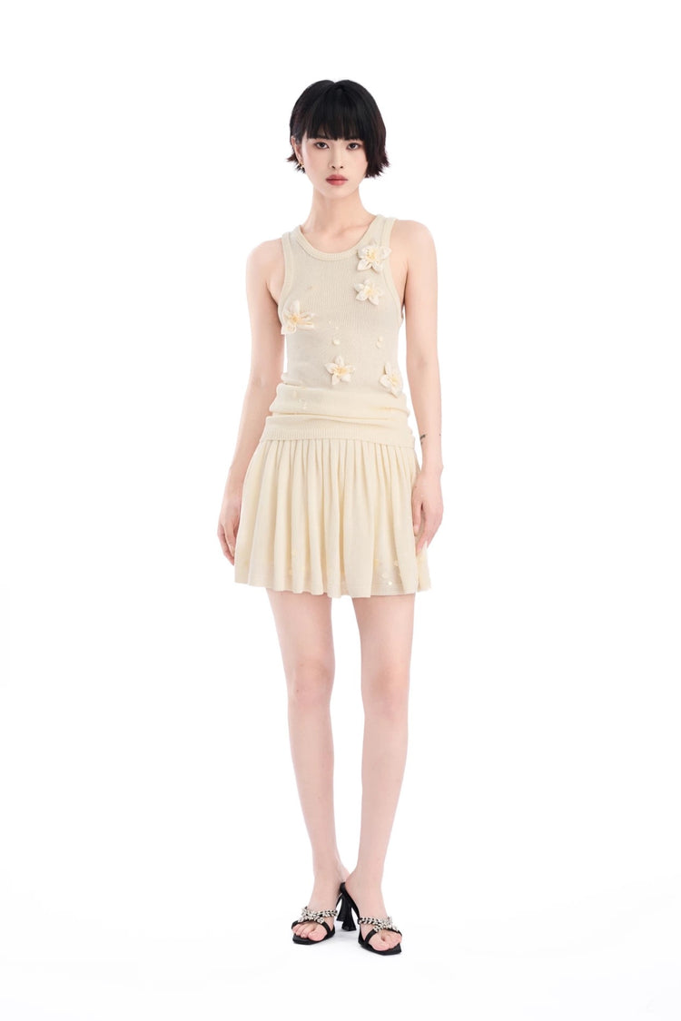 Hand-beaded flowers Vest