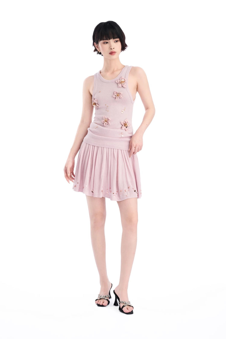 Hand-beaded flowers Vest