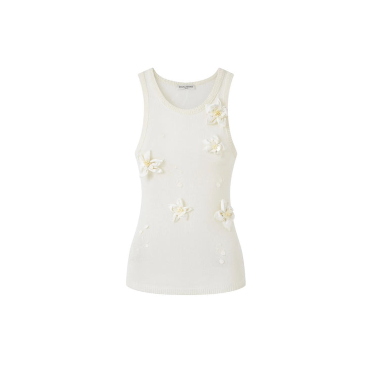 Hand-beaded flowers Vest