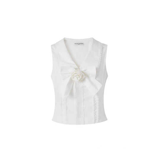 Three-dimensional Flower Sleeveless Vest