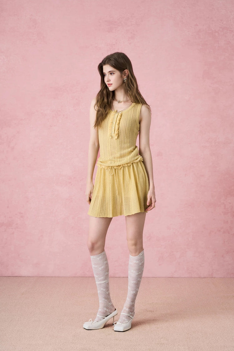 Hollow Crochet Knit Skirt