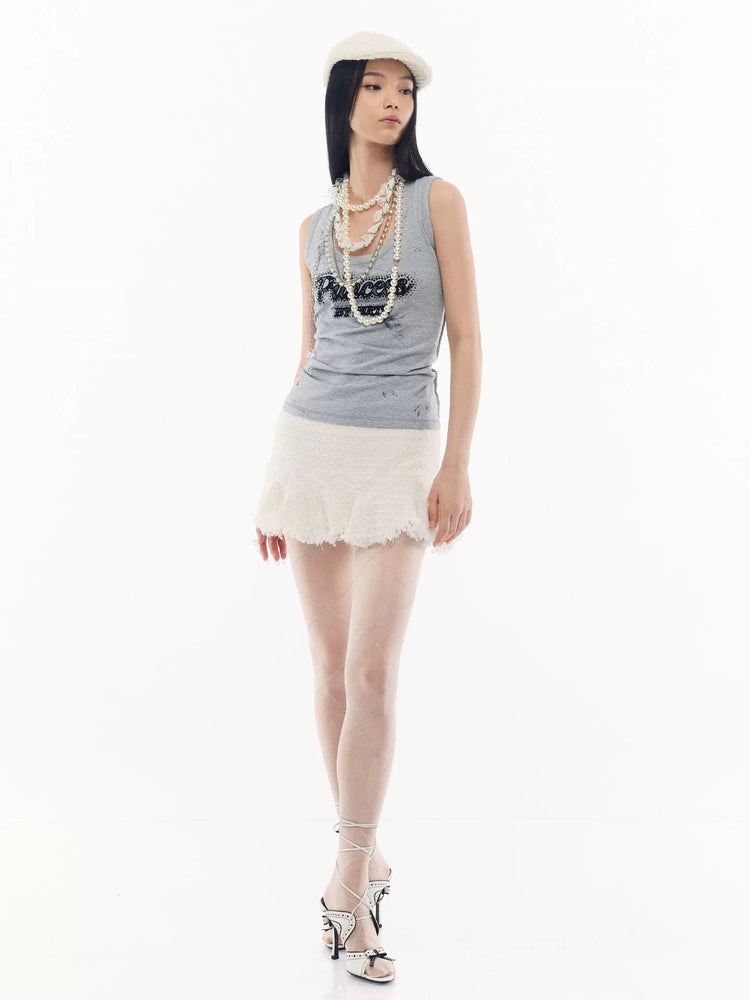 Princess Lace-embroidered Rhinestone Top