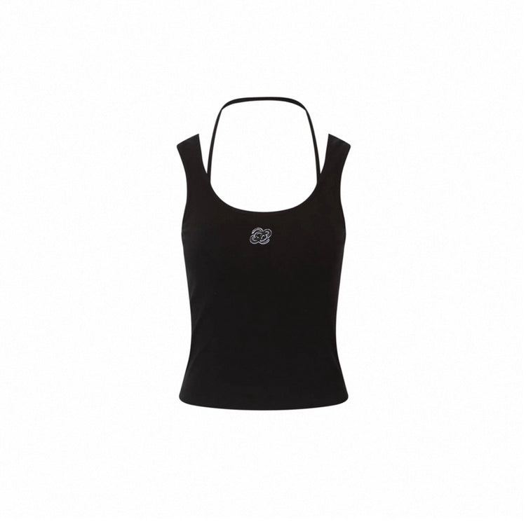 Embroidered Logo Halter Neck Top