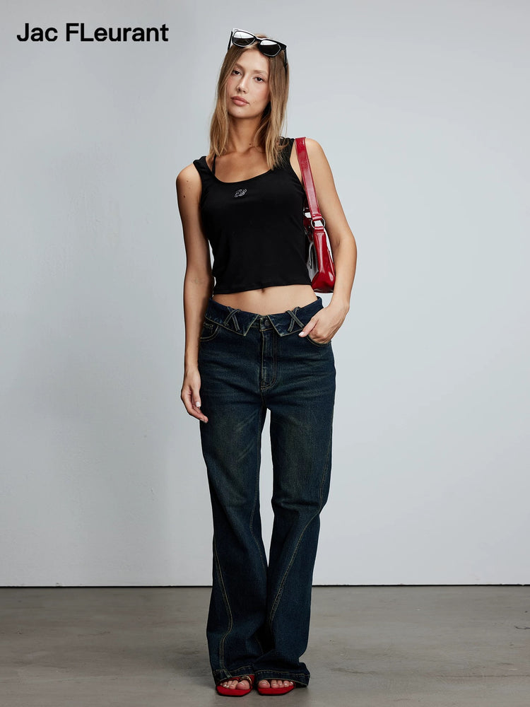 Embroidered Logo Halter Neck Top