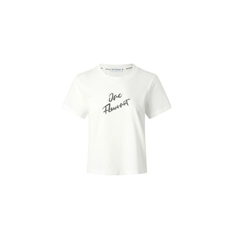 Rhinestone Logo Minimalist T-Shirt