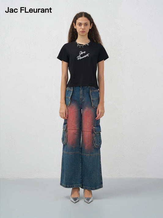 Rhinestone Logo Minimalist T-Shirt