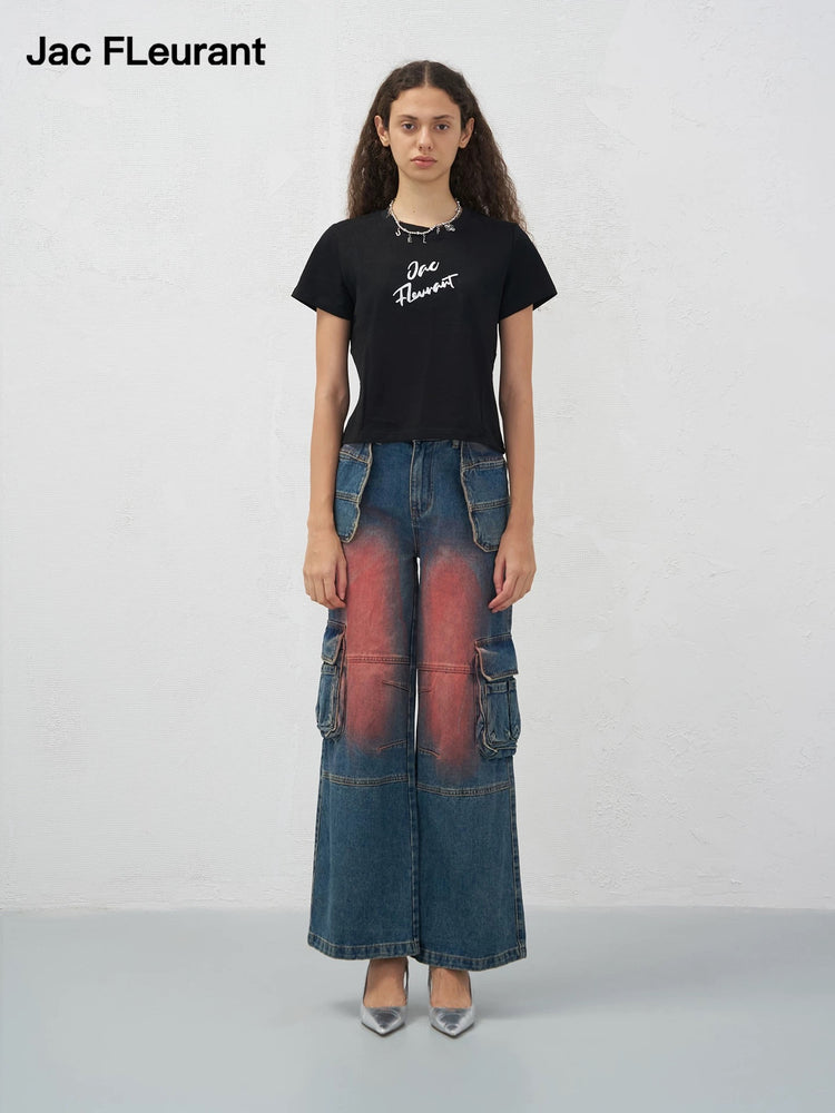 Rhinestone Logo Minimalist T-Shirt