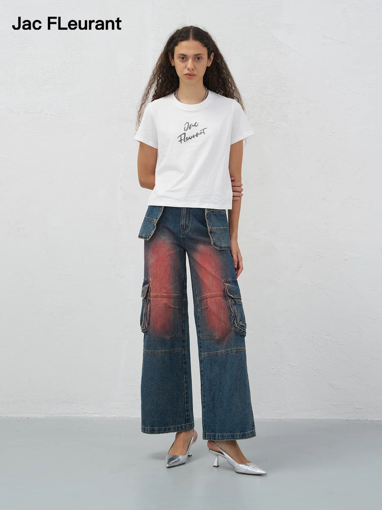 Rhinestone Logo Minimalist T-Shirt