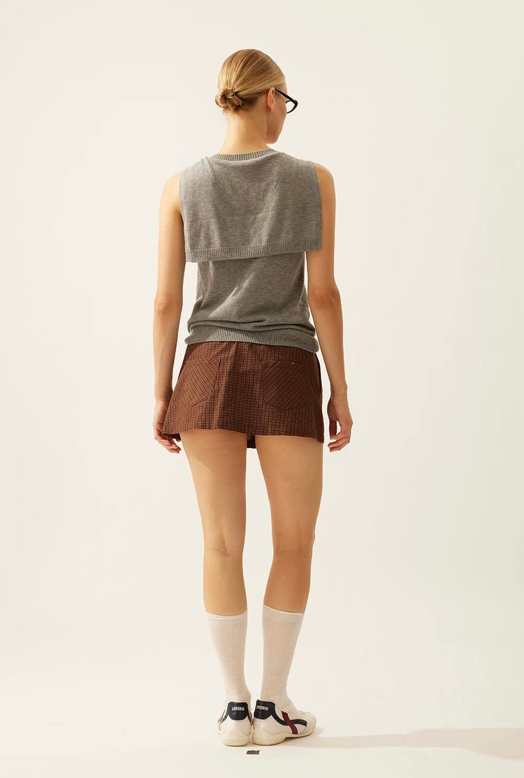 Casual Drawstring A-line Skort