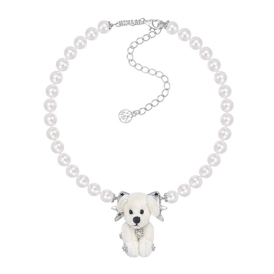 Star Polka Dot Puppy Doll Pearl Necklace