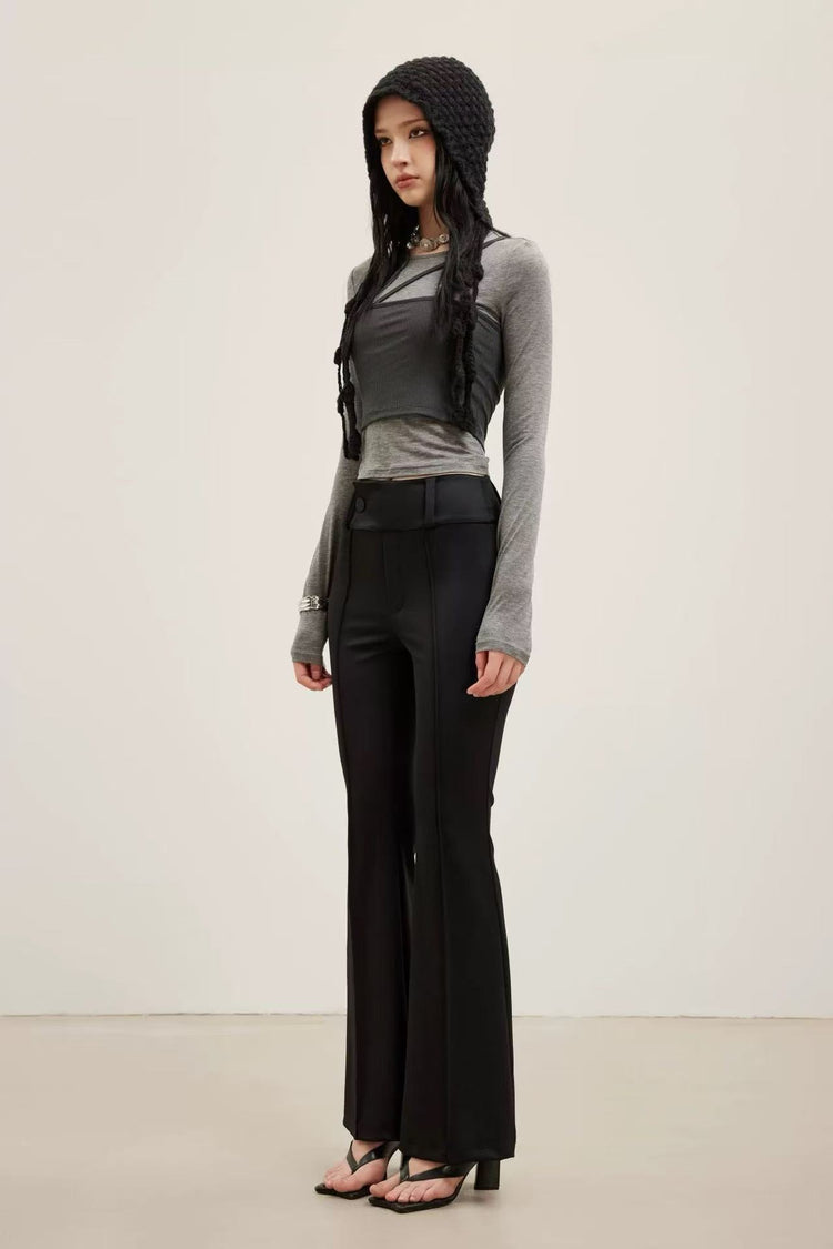 One-Shoulder Strapless Long-Sleeve Top