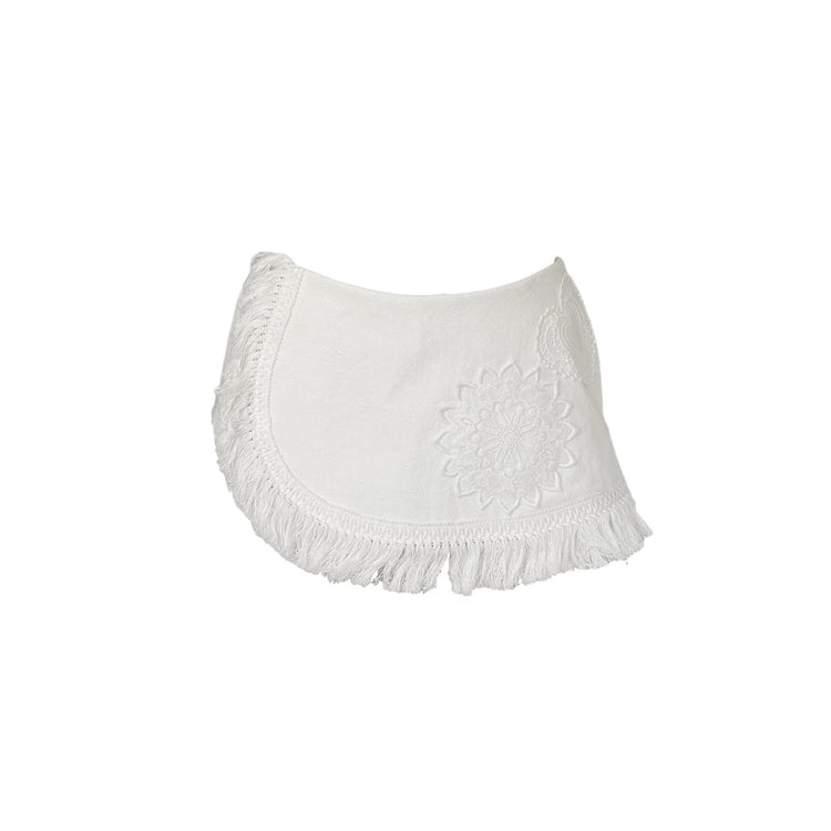 Fringe Panel Denim Shorts