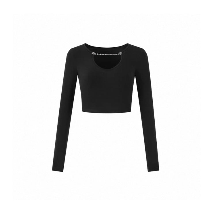 Mini Chain Low-neck Cropped Top