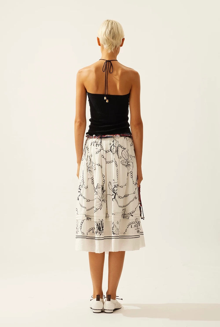 Linen Beaded Tie Halter Bandeau Top