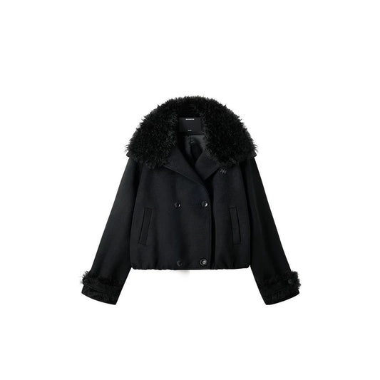 Polar - Oversized Notched Collar Short Coat