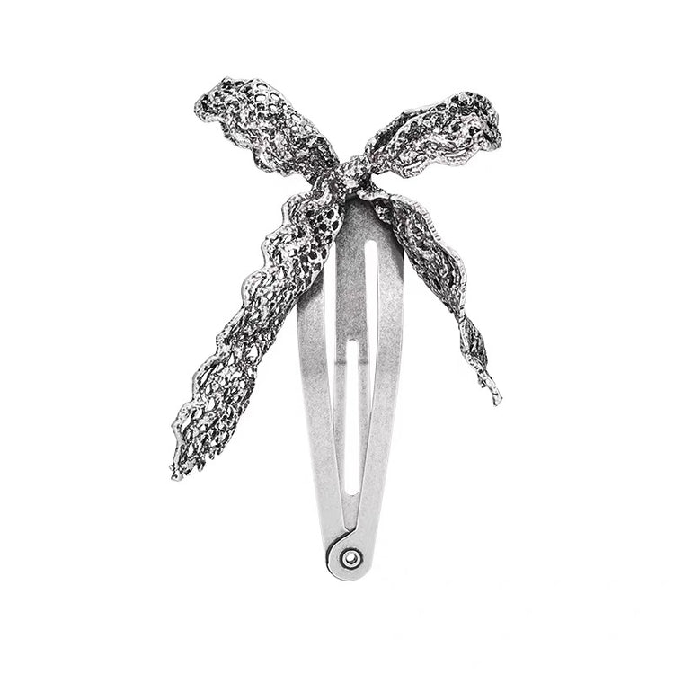YVMIN X SHUSHUTONG / Distressed Lace Bow Hair Clip