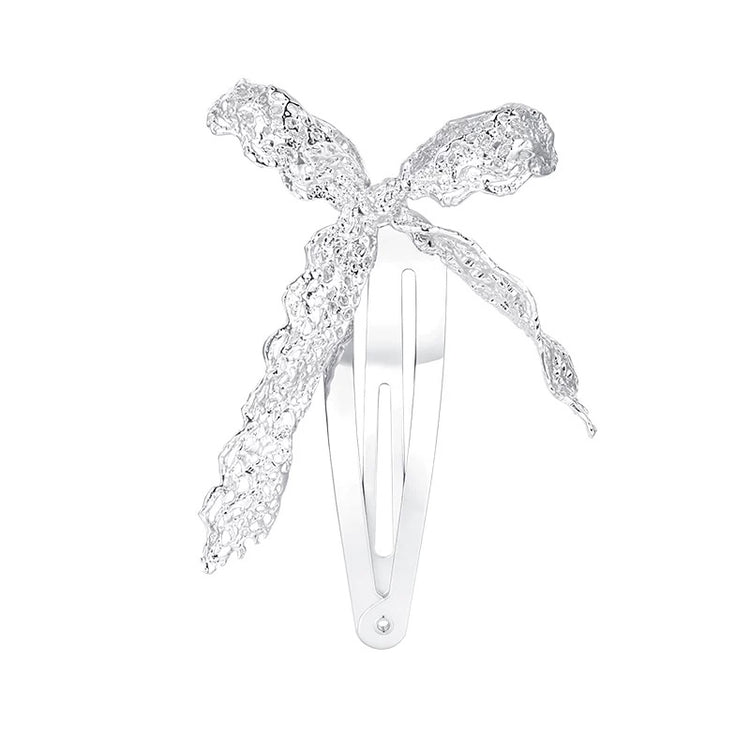 YVMIN X SHUSHUTONG / Distressed Lace Bow Hair Clip