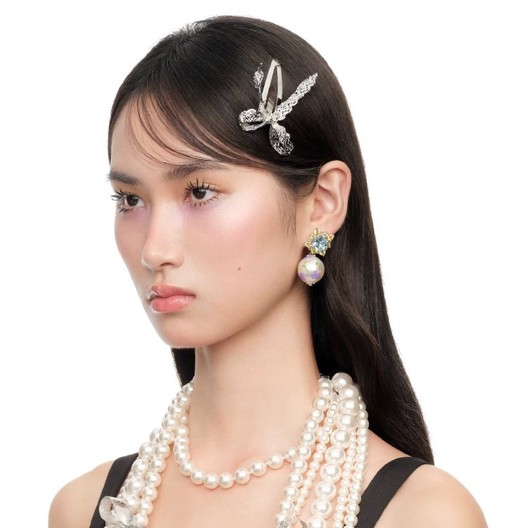 YVMIN X SHUSHUTONG / Distressed Lace Bow Hair Clip