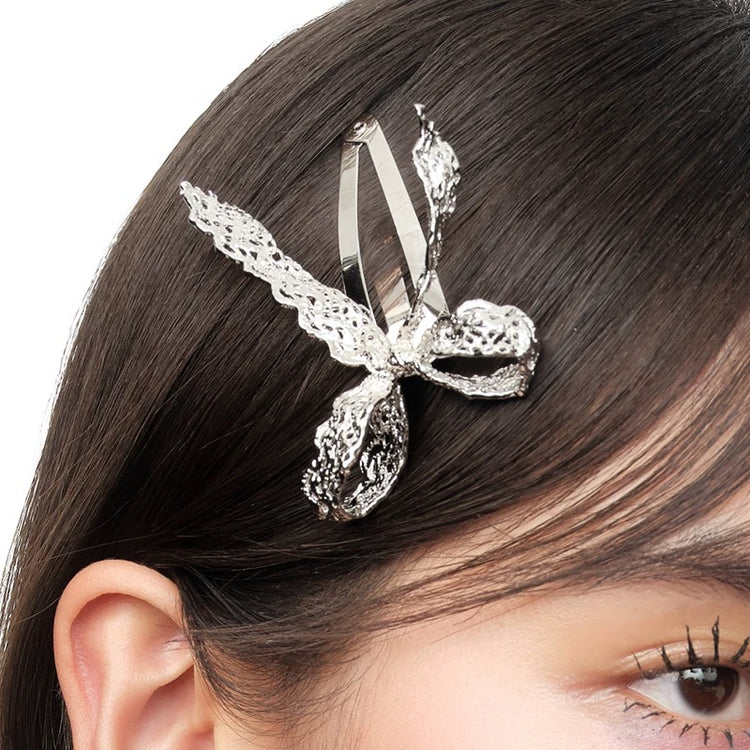 YVMIN X SHUSHUTONG / Distressed Lace Bow Hair Clip
