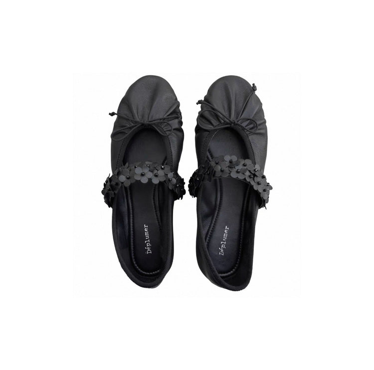 Little Flower Tie-Up Ballet Flats