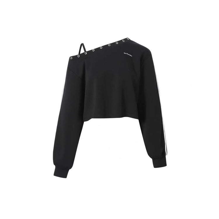 Logo Embroidered One-Shoulder Top