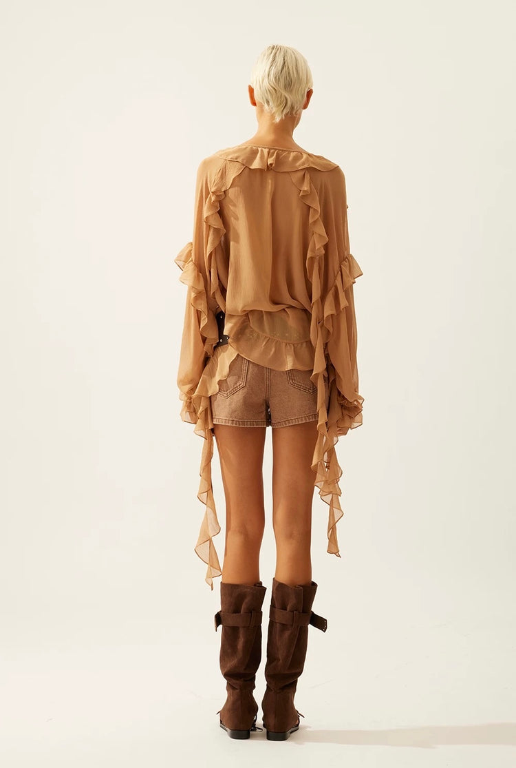 Double Cargo Pocket Denim Shorts