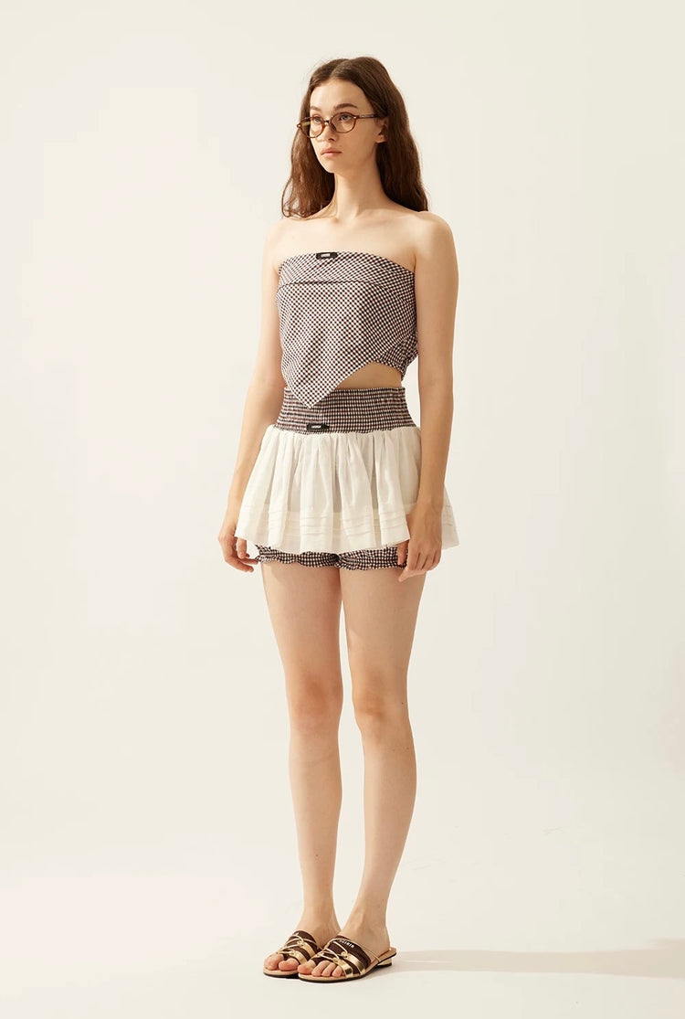 Slightly Sheer High-waisted A-line Skort