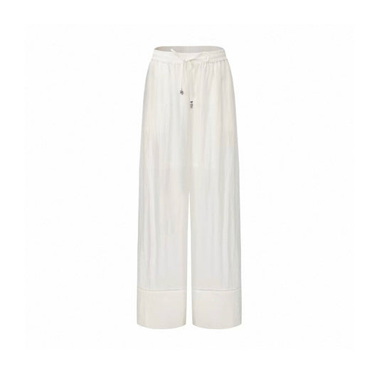 Grape Pendant Cutout Woven Tape Wide-Leg Pants