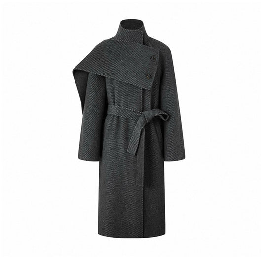 Detachable Scarf Double-Faced Long Coat