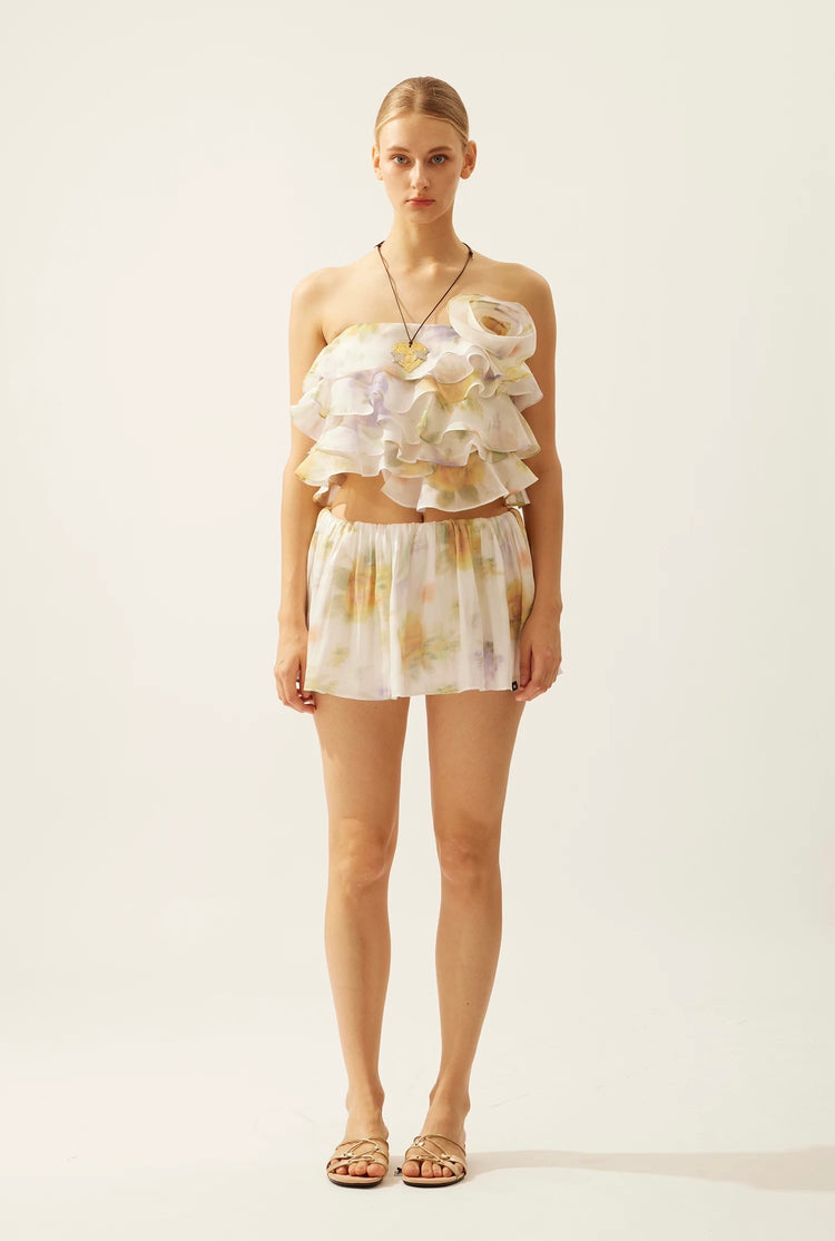 3D Rose Bandeau Top