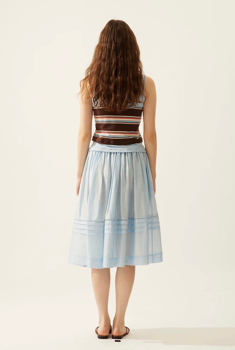 Faux Three-Piece Ribbed Tie-Up Tank Top