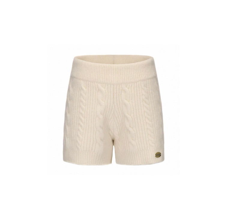 Cable-Knit Relaxed Wool Knit Shorts