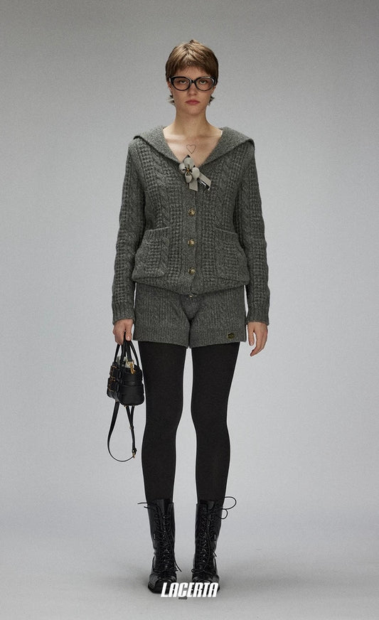 Cable-Knit Relaxed Wool Knit Shorts