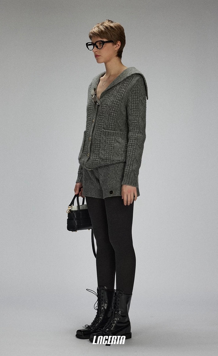 Cable-Knit Relaxed Wool Knit Shorts