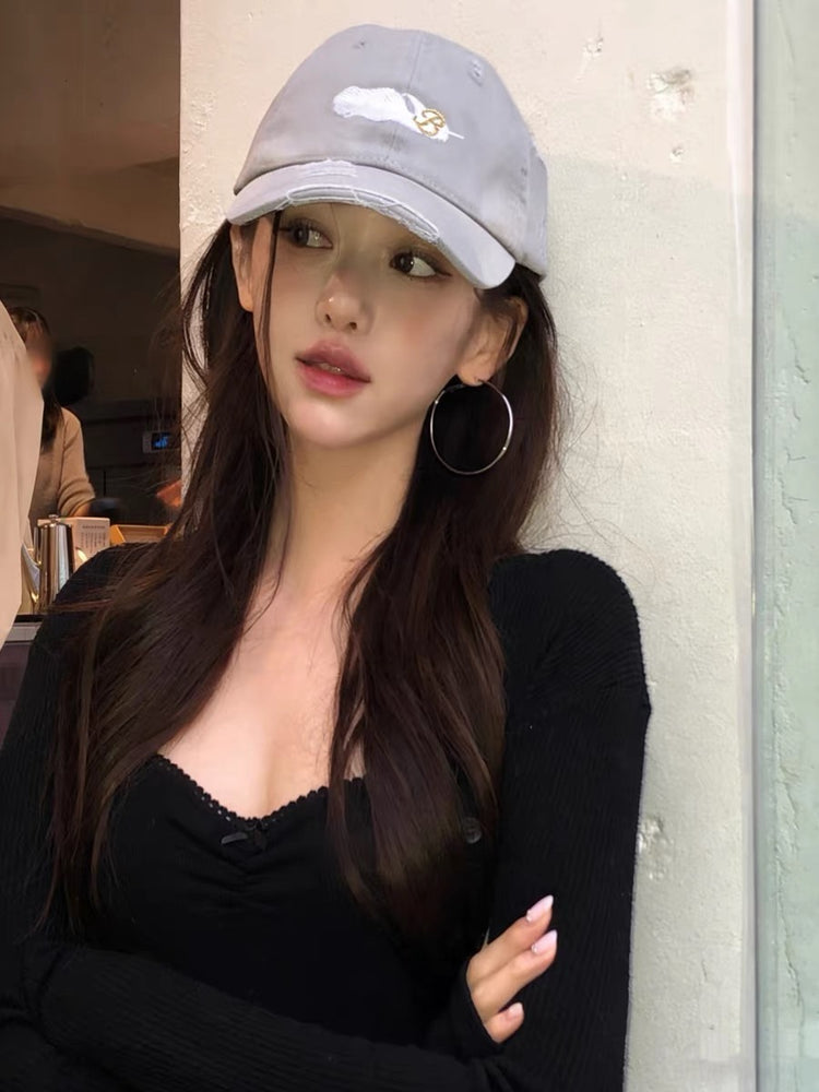Feather Logo Embroidered Baseball Cap