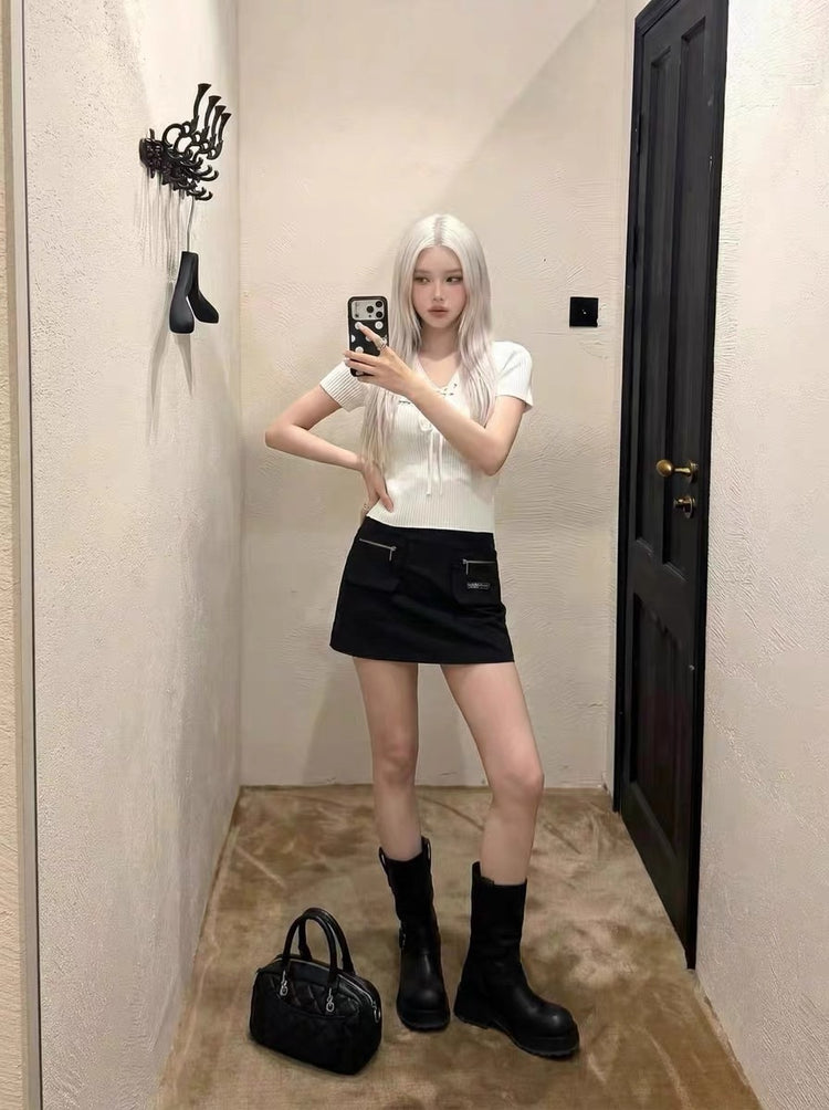 Cargo Pocket Utility Mini Skirt