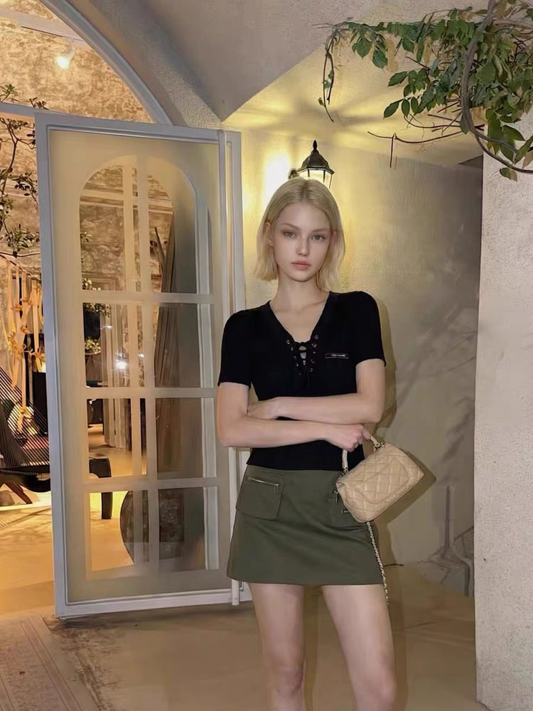 Cargo Pocket Utility Mini Skirt