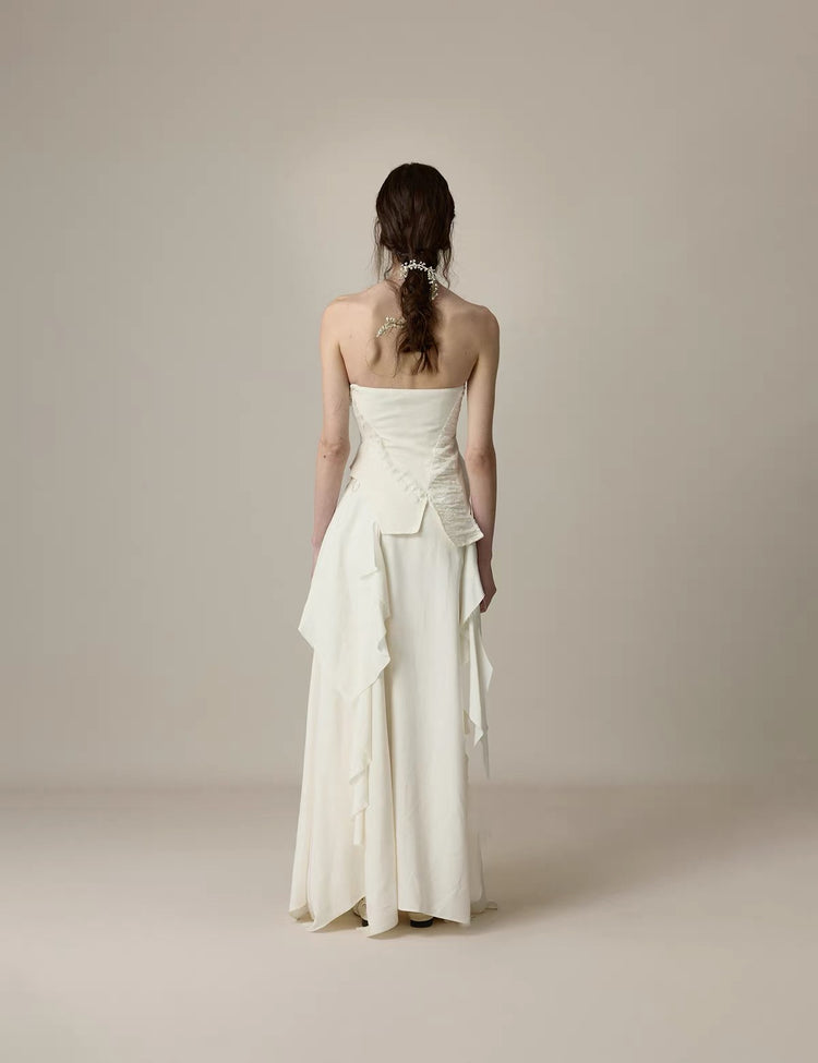 Draped Sequin Maxi Skirt