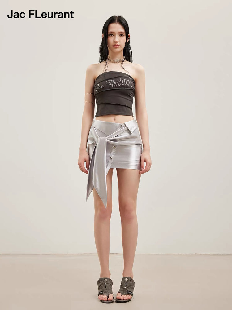 Layered Rhinestone Embellished Bandeau Top