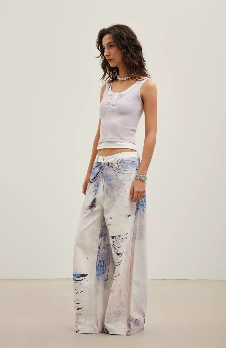 Color-Block Mock Two-Piece Crewneck Tank Top