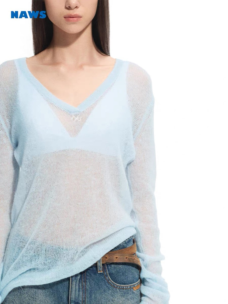 Megan V-Neck Knit Sweater