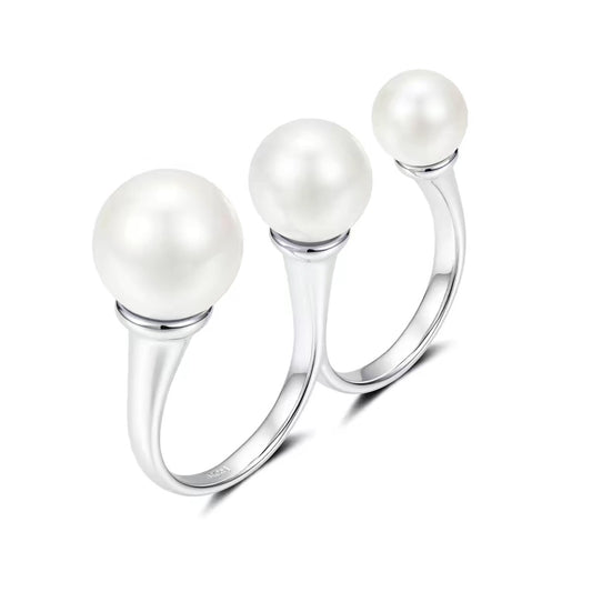 Trio Pearl Linked Rings
