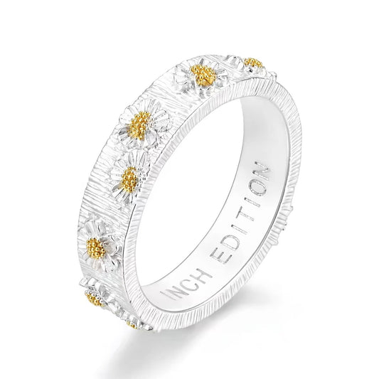 Daisy Wide Band Ring