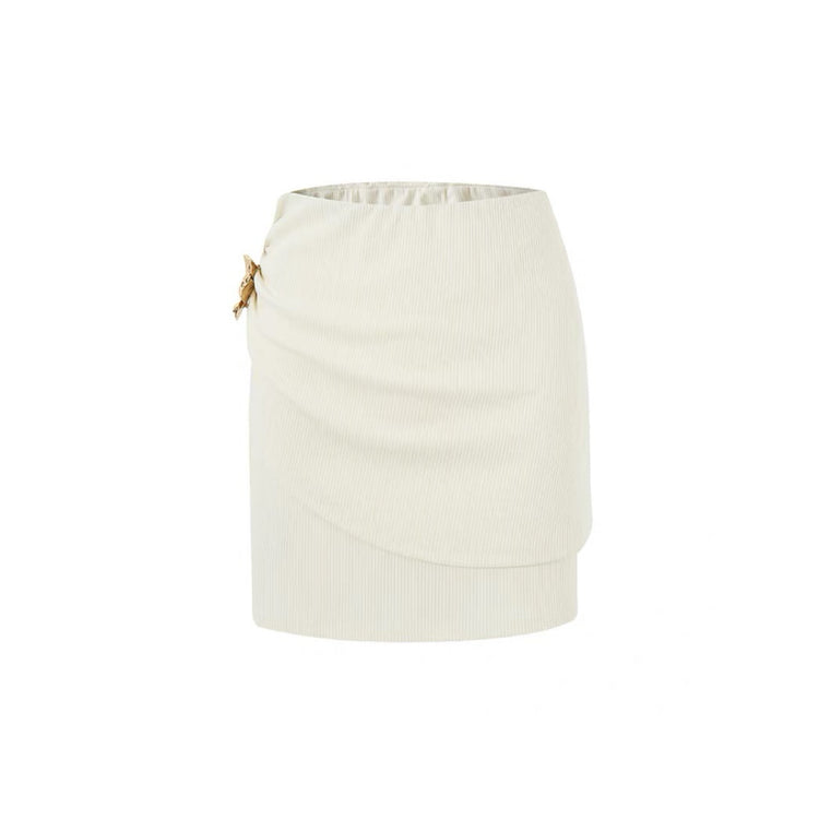 Golden Flower Asymmetric Skirt