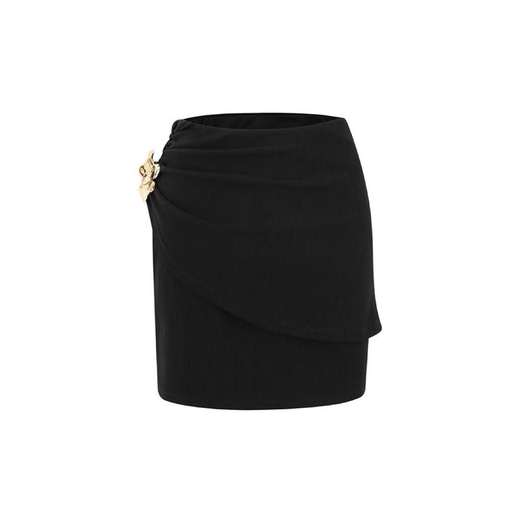 Golden Flower Asymmetric Skirt
