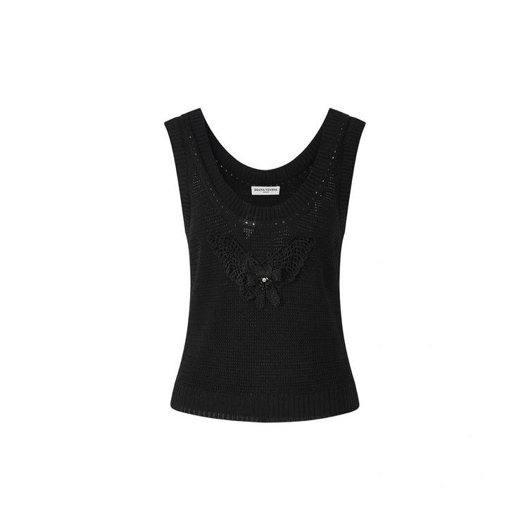 3D Butterfly Embellished Knit Vest