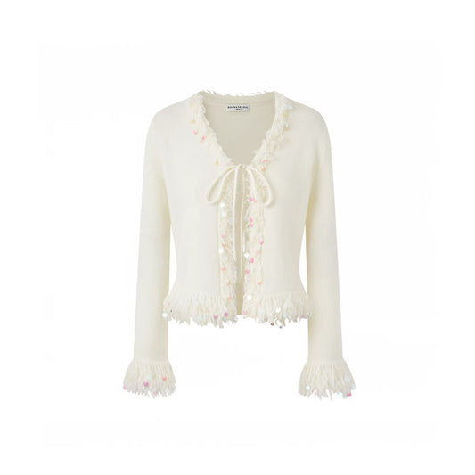 Embellished Fringe Cardigan