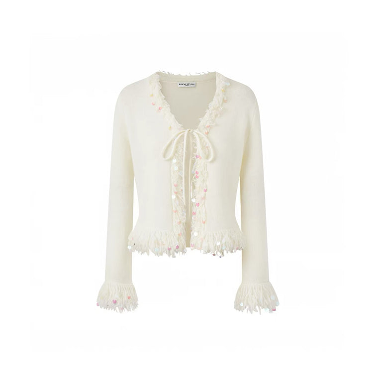 Embellished Fringe Cardigan