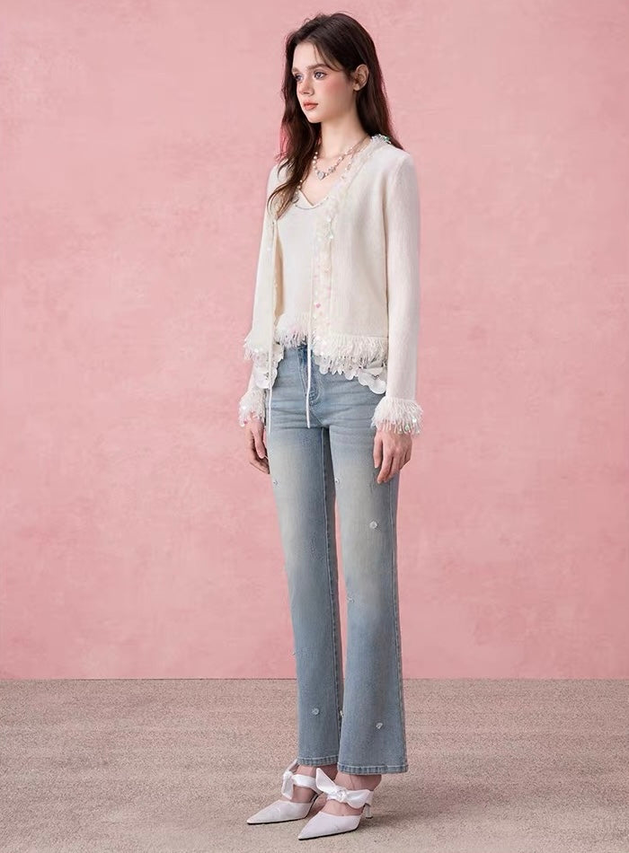 Embellished Fringe Cardigan