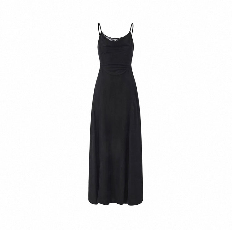 Draped Cowl Neck Slip Dress